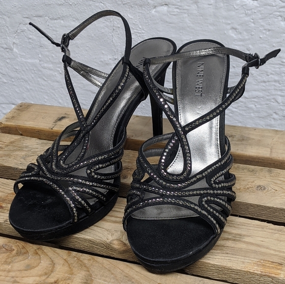 Nine West Rhinestone Strappy Heel - Picture 1 of 9